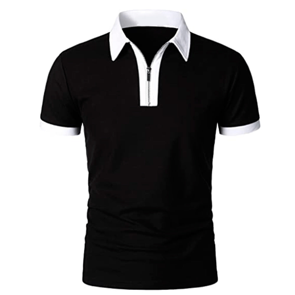 Macymars™ Men's Slim Fit Zip Lapel Short Sleeve Polo Shirt
