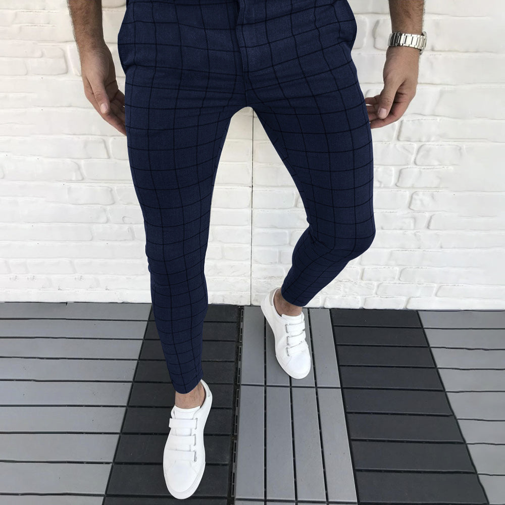 Macymars™ Men's Casual Business Plaid Stretch Slim Pants