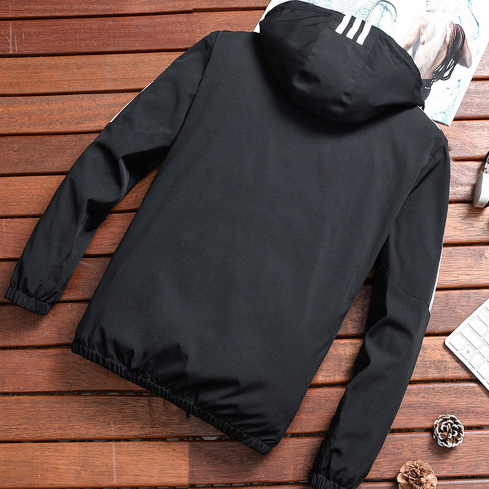 Macymars™ Men's Striped Hooded Sports Jacket