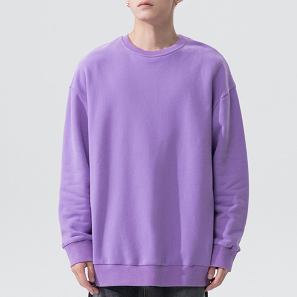 Macymars™ Men's Long Sleeve Round Neck Pullover Solid Color Sweatshirt