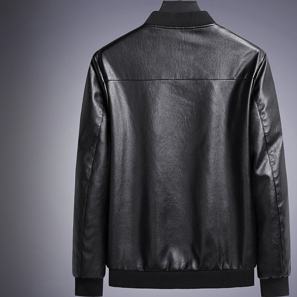 Macymars™ Men's Casual Baseball Collar Leather Jacket