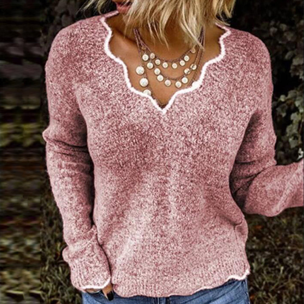 Macymars™ Women's Sexy Lace V-neck Knitted Warm Pullover Sweater