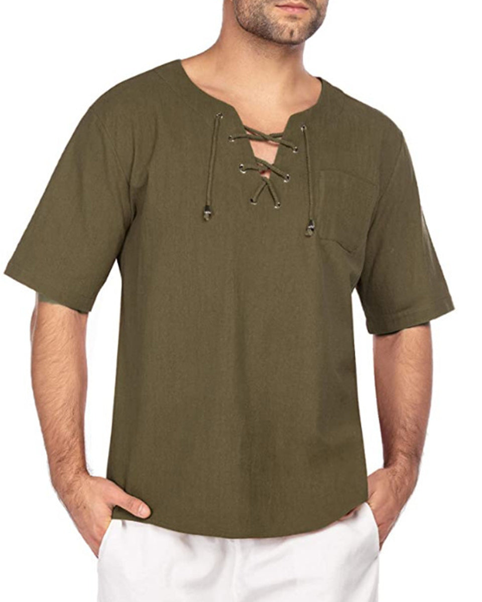Macymars™ Men's Cotton Linen Short Sleeve Casual T-shirt