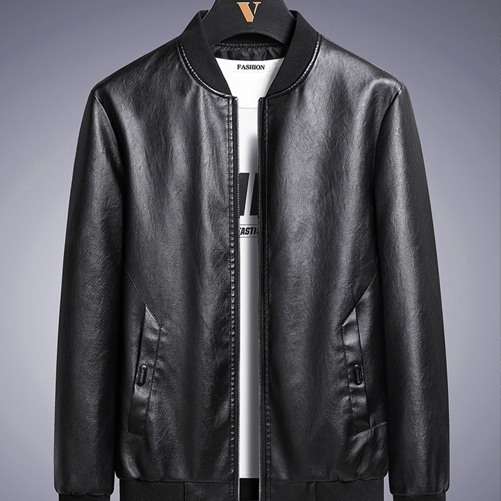 Macymars™ Men's Casual Baseball Collar Leather Jacket