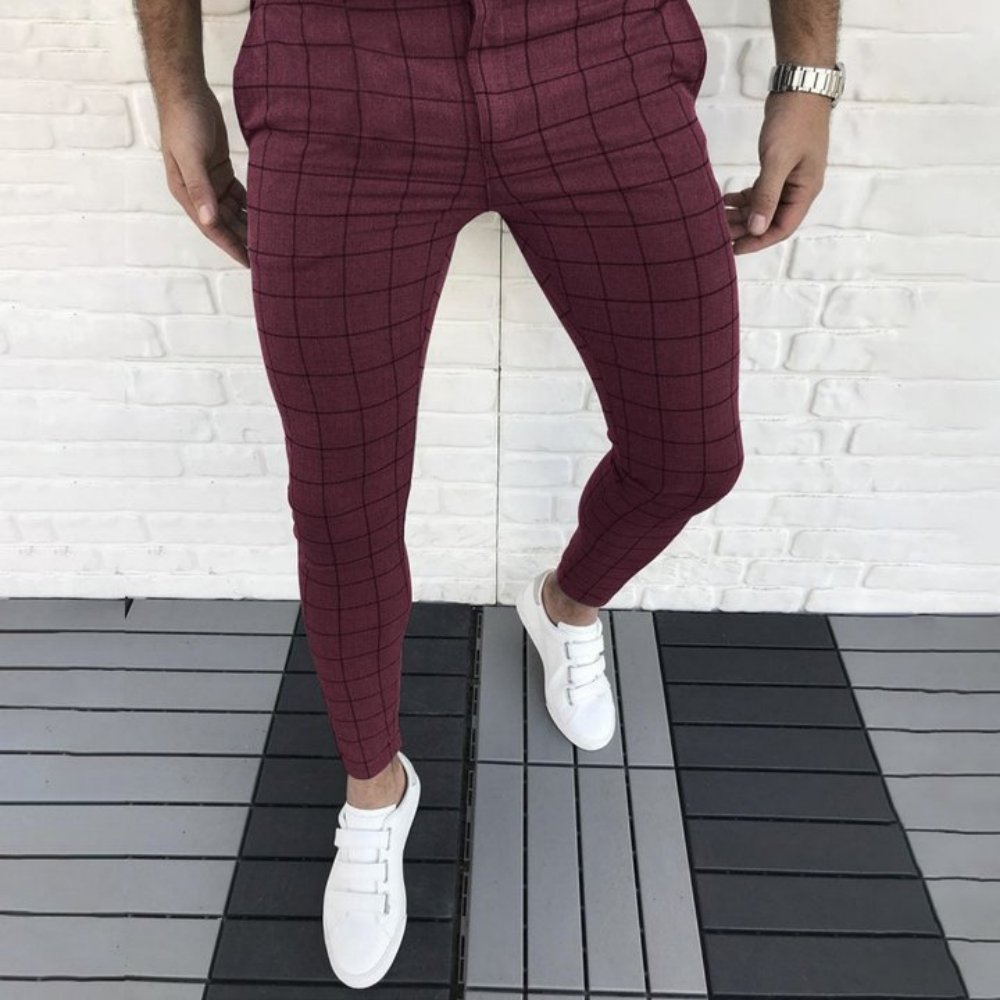 Macymars™ Men's Casual Business Plaid Stretch Slim Pants