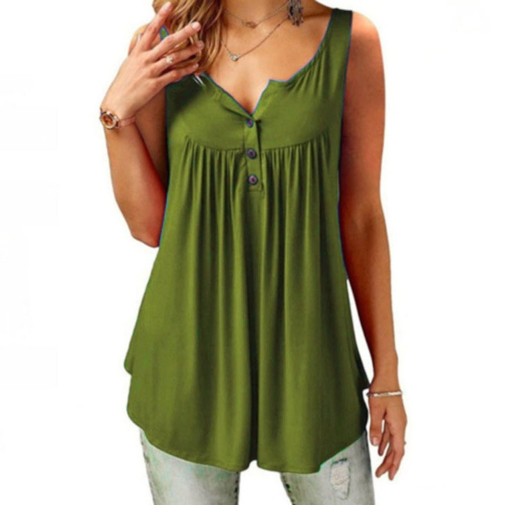 Macymars™ Women's Comfy Loose Button Sleeveless Tank Top
