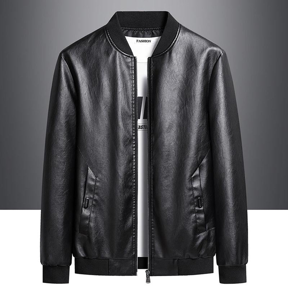 Macymars™ Men's Casual Baseball Collar Leather Jacket