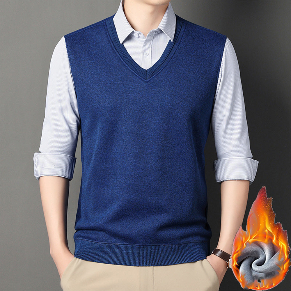 Macymars™ Men's Knitted Fake Two-Piece Bottoming Shirt Sweater