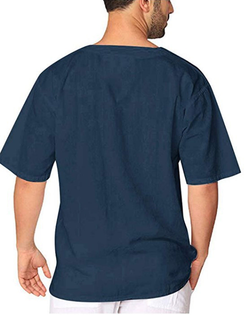 Macymars™ Men's Cotton Linen Short Sleeve Casual T-shirt