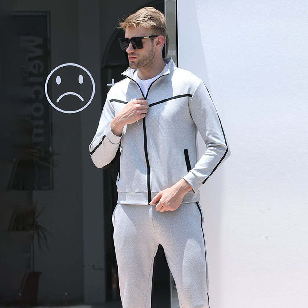 Macymars™ Men's Stand-up Collar Zipper Top Pants Set