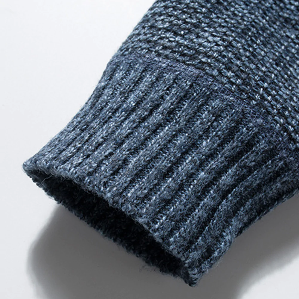 Macymars™ Men's Stand-up Collar Striped Plaid Zipper Knitted Jacket Coat