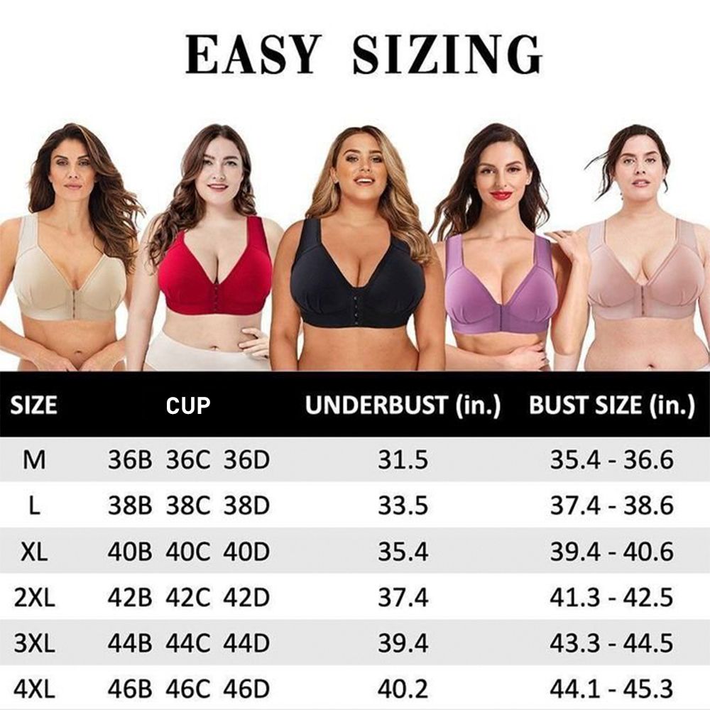 Macymars™ Women's Cotton Plus Size Front Closure Elastic Push Up Comfort Bra