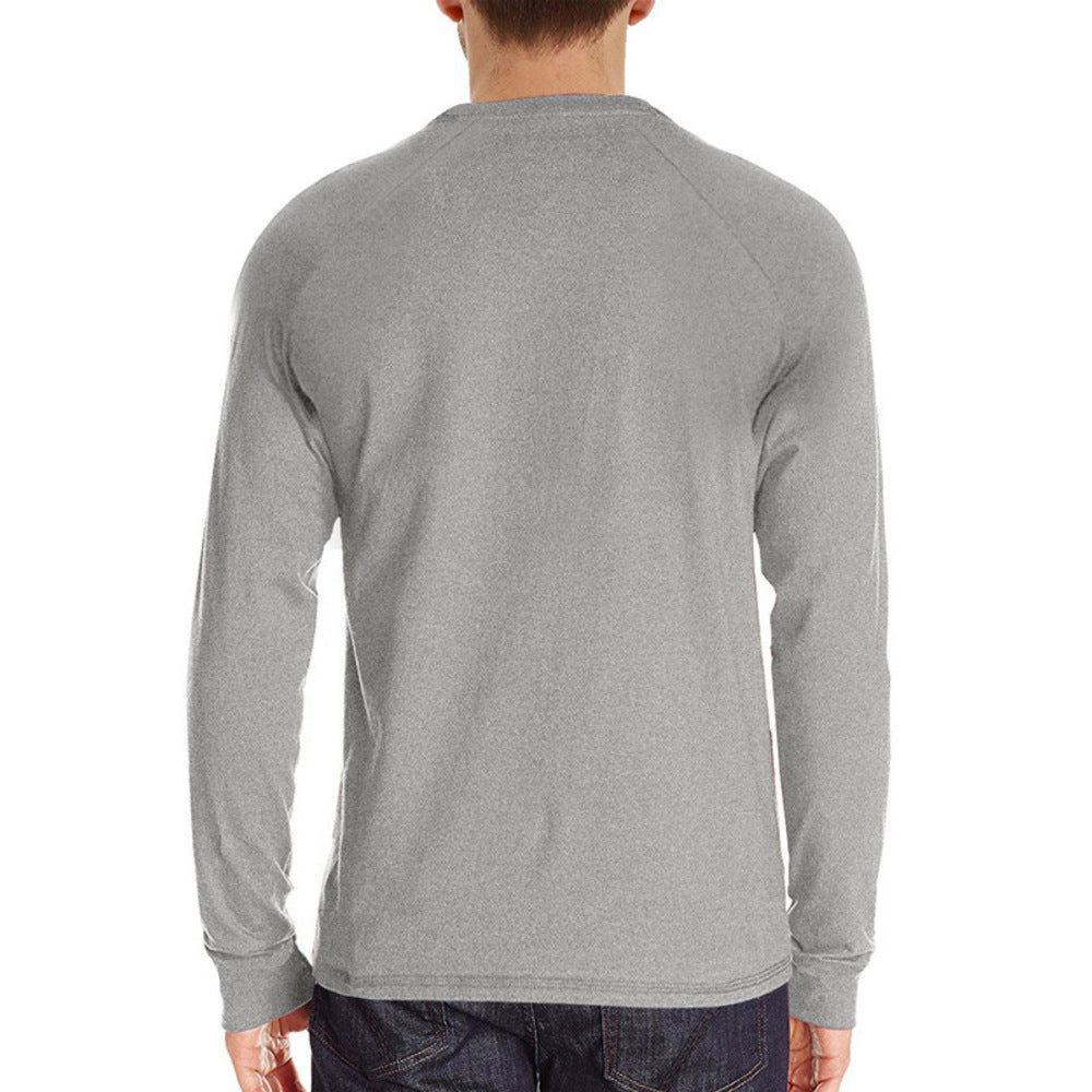 Macymars™ Men's Henley Long Sleeve Crewneck T-Shirts
