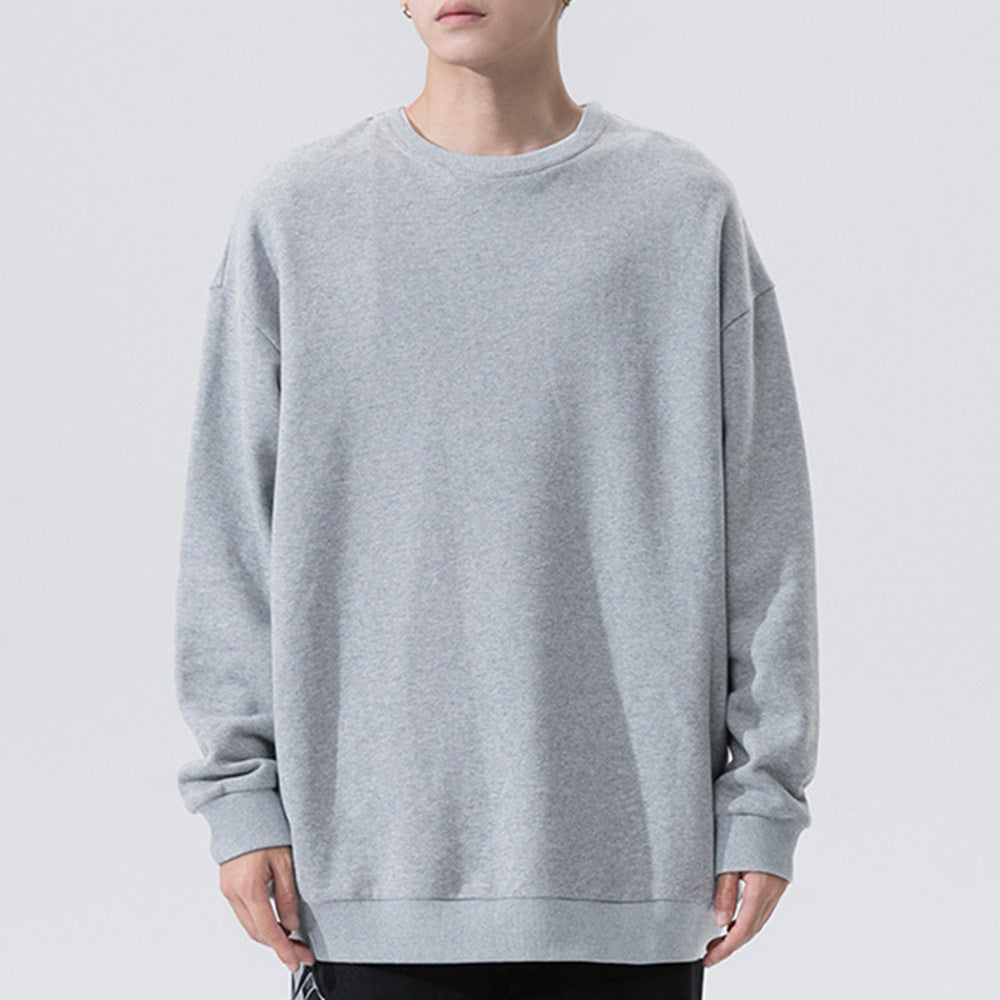 Macymars™ Men's Long Sleeve Round Neck Pullover Solid Color Sweatshirt