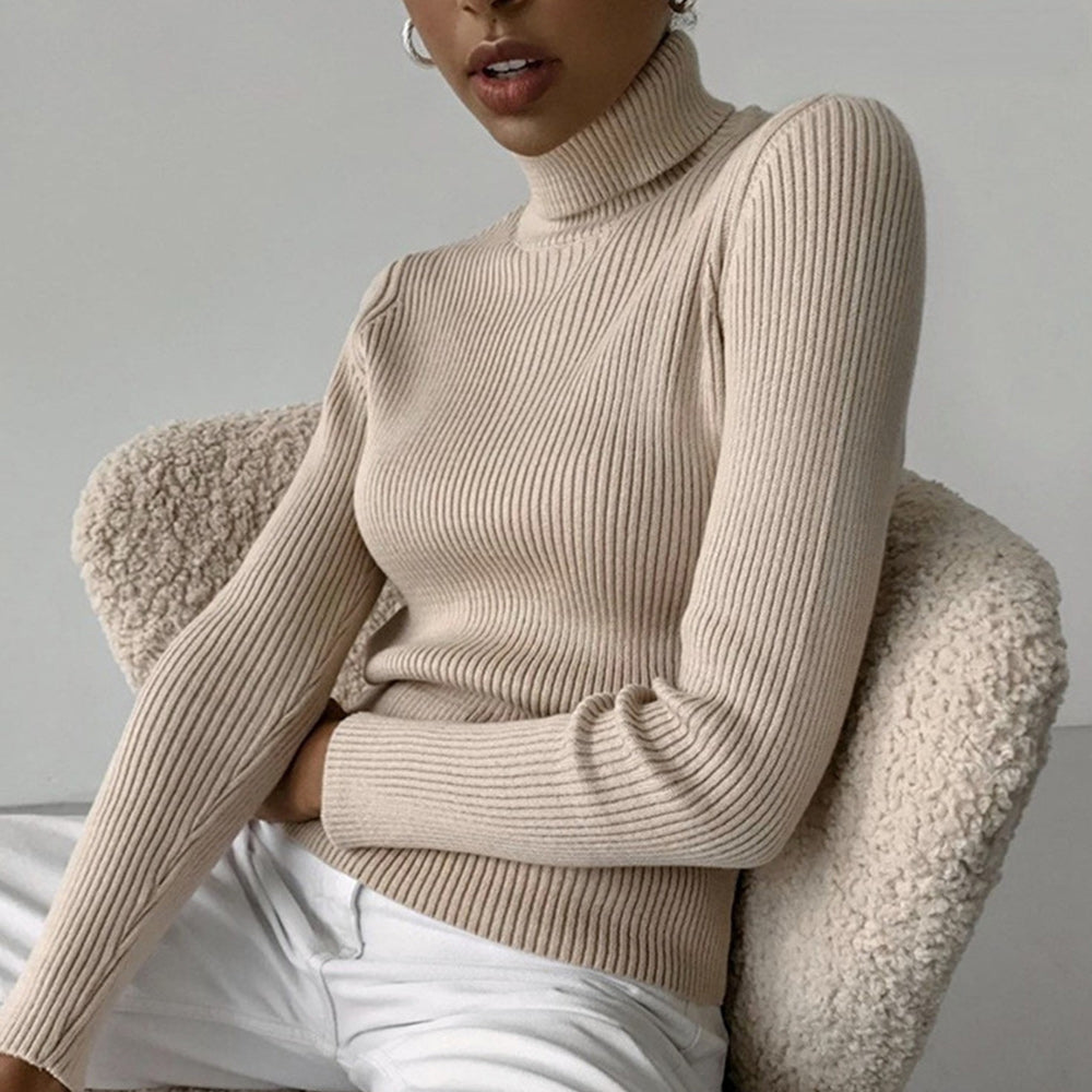 Macymars™ Thick Warm Turtleneck Sweaters Solid Pattern Casual Winter Wears Knitted Sweater
