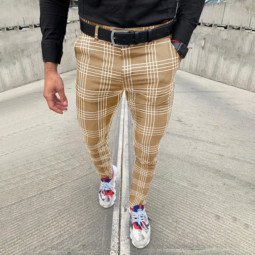 Macymars™ Men's Fashion Plaid Casual Pencil Long Pants