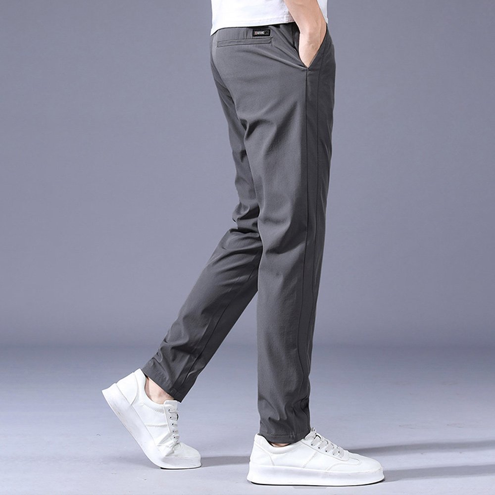 Macymars™ Men's Ice Silk Elastic Waist Drawstring Straight Trousers