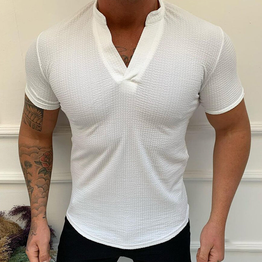 Macymars™ Men's Slim Fit V-Neck Solid T-Shirt