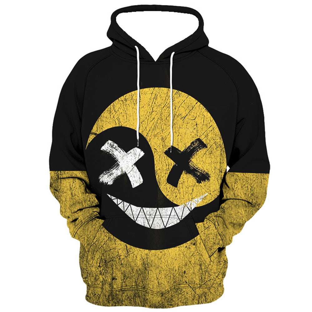 Macymars™ Men's Round Neck Smiley Series 3D Digital Printing Hoodie Sweater Pullover
