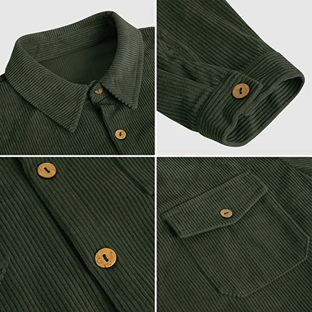 Macymars™ Men's Flap Pocket Lapel Corduroy Coat