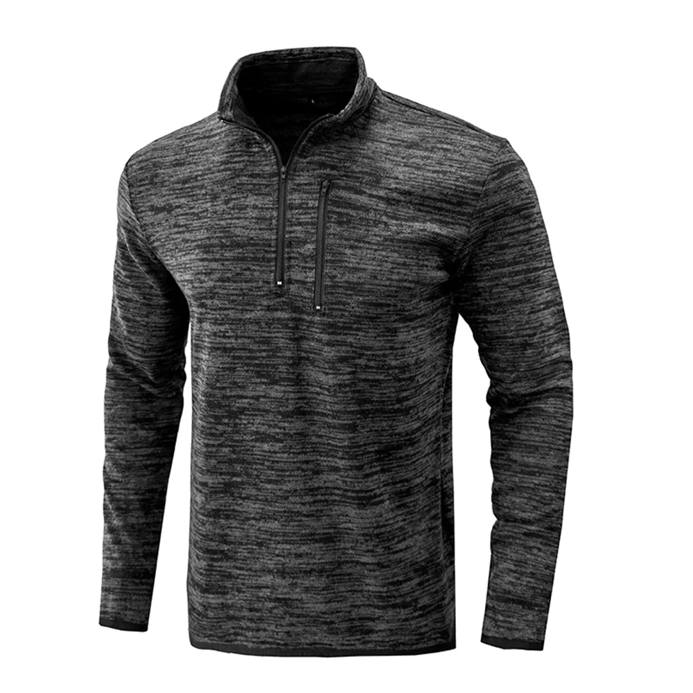 Macymars™ Men's Stand Collar Long Sleeve Pullover with Zipper