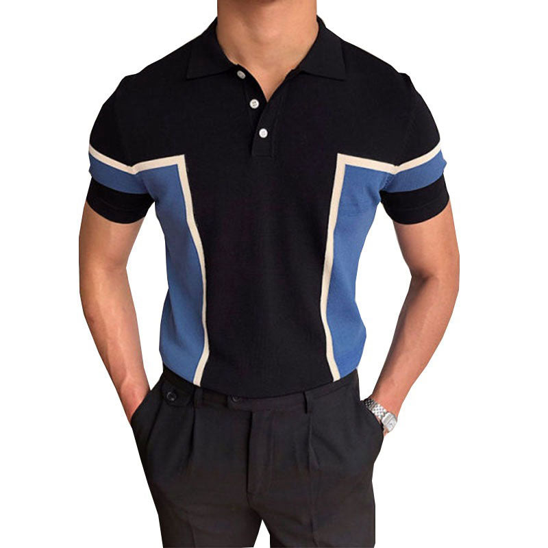 Macymars™ Fashionable Temperament Stitched Knitted Men's Bowling Shirt