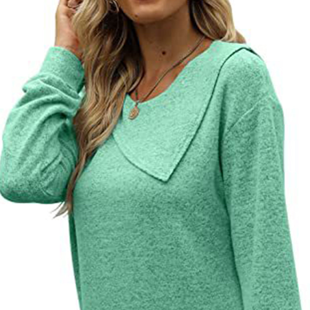 Macymars™ Women's Round Neck Button Long-sleeved Sweatshirt T-shirt