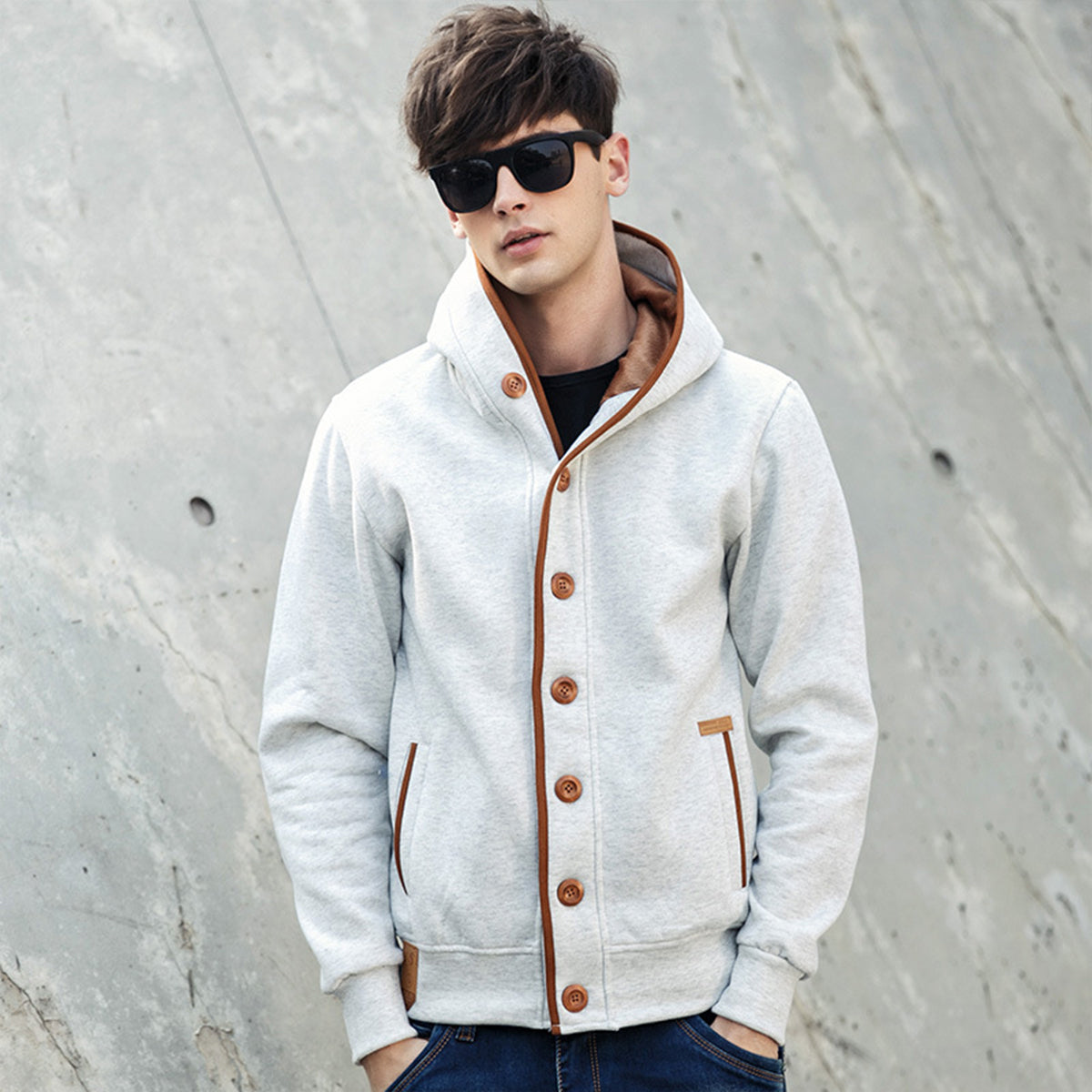 Macymars™ Men's Casual Button Hooded Sweater Jacket