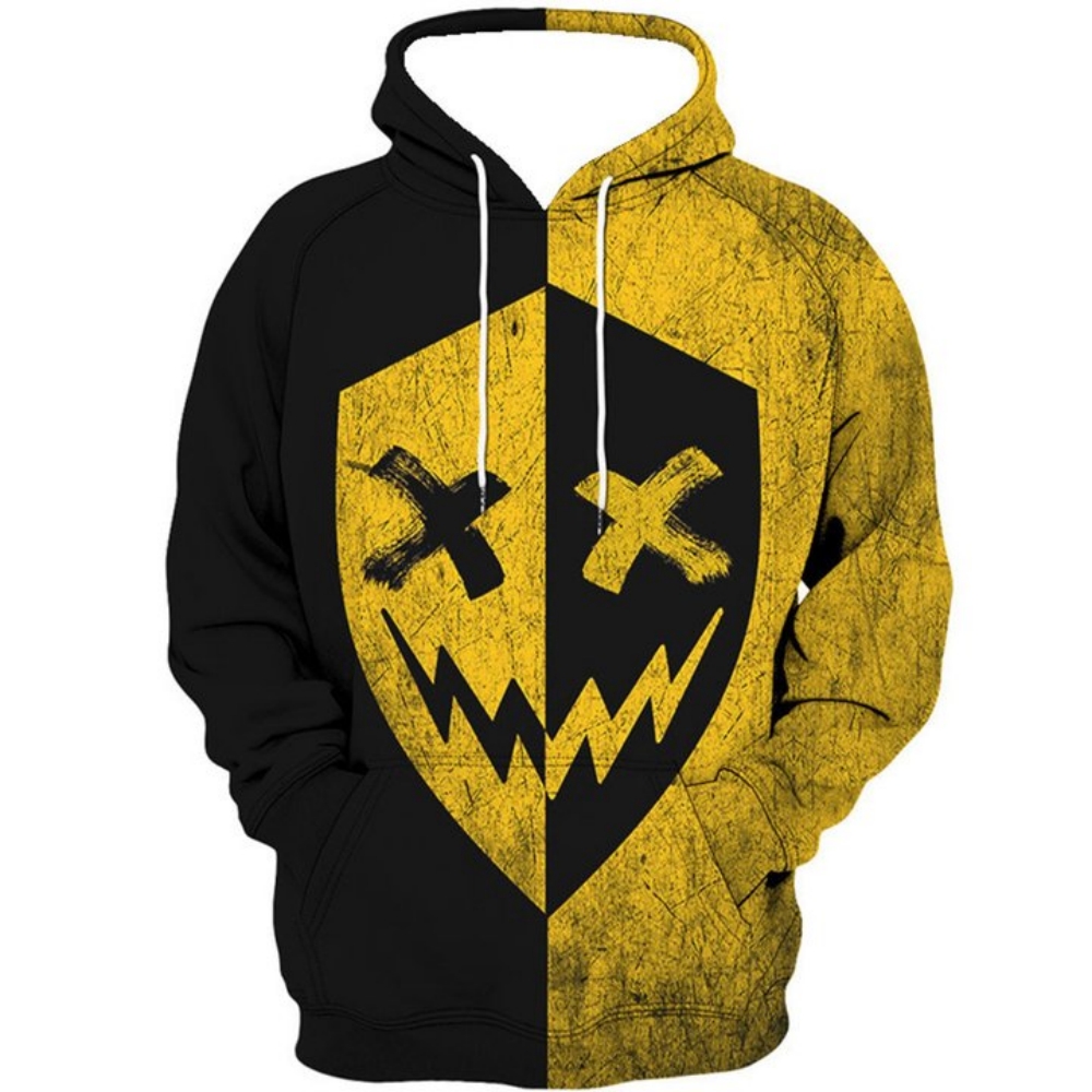 Macymars™ Men's Round Neck Smiley Series 3D Digital Printing Hoodie Sweater Pullover