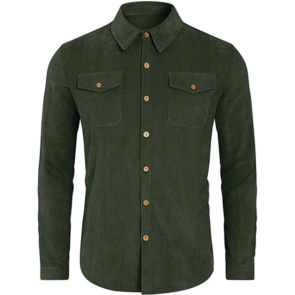 Macymars™ Men's Flap Pocket Lapel Corduroy Coat