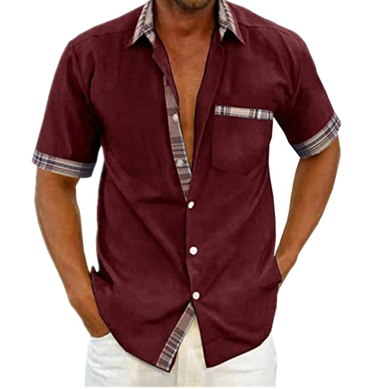 Macymars™ New 2022 Summer Stylish Shirt Contrast Fashion Button-Up Men Bowling Shirt