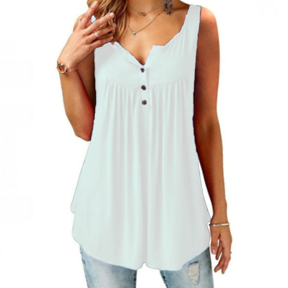 Macymars™ Women's Comfy Loose Button Sleeveless Tank Top