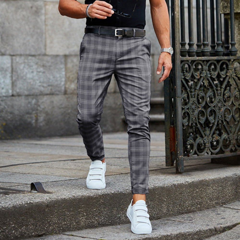 Macymars™ Men's Plaid Straight Leg Chinos