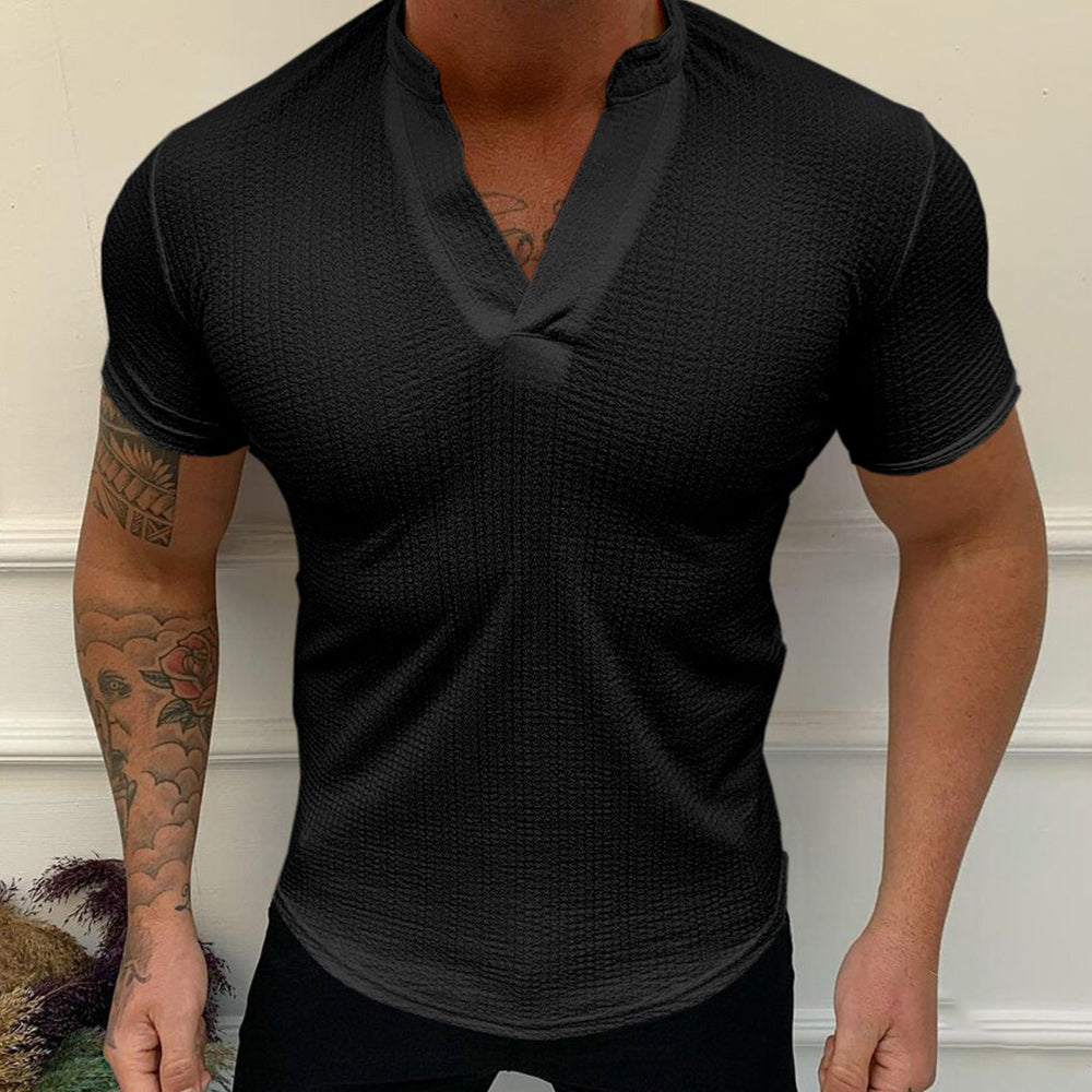 Macymars™ Men's Slim Fit V-Neck Solid T-Shirt