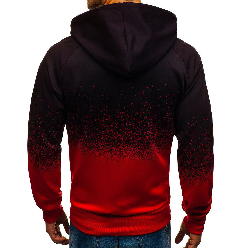 Macymars™ Men's Gradient Print Hooded Zip Sweatshirt Jacket