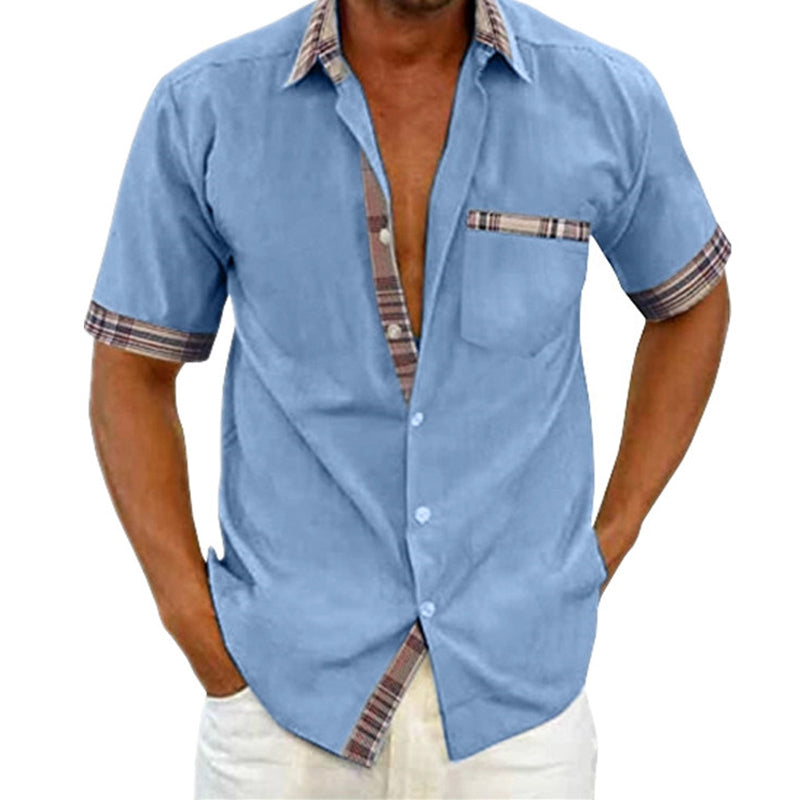 Macymars™ New 2022 Summer Stylish Shirt Contrast Fashion Button-Up Men Bowling Shirt