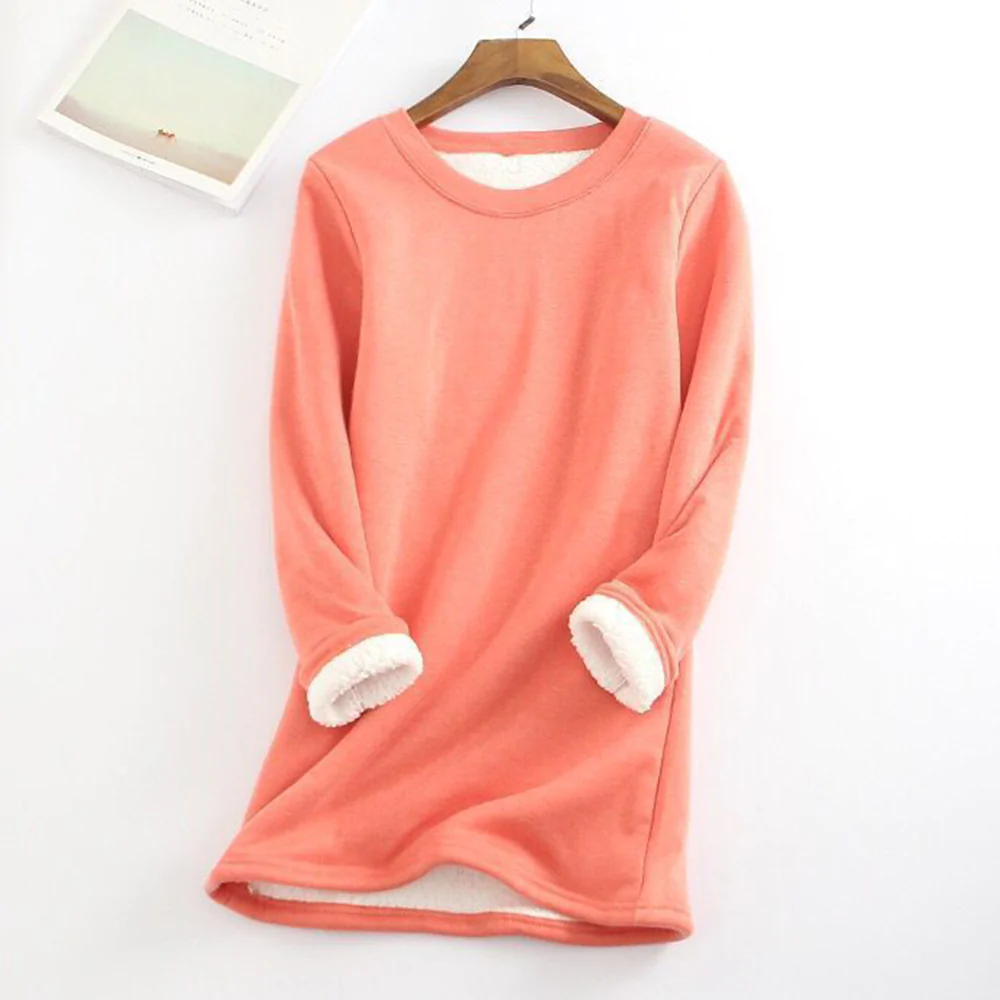 Macymars™ Warm Women T-Shirt Fleece Lined Thermal Tops