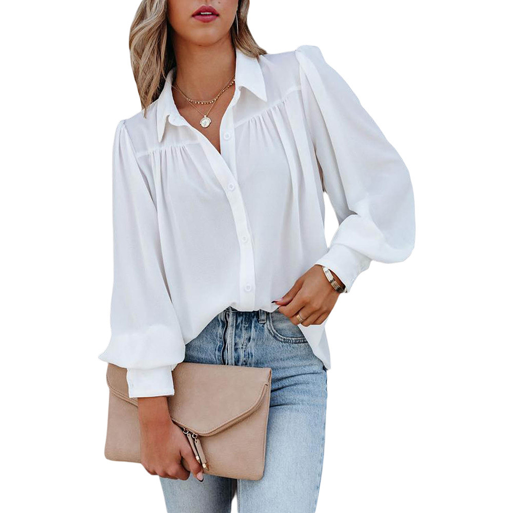 Macymars™ Women's V-neck Chiffon Long-sleeved Casual Business Office Work Shirt