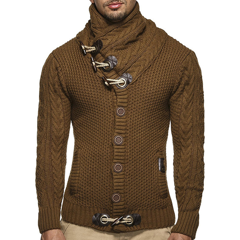 Macymars™ Men's Claw Button Turtleneck Knit Sweater Jacket