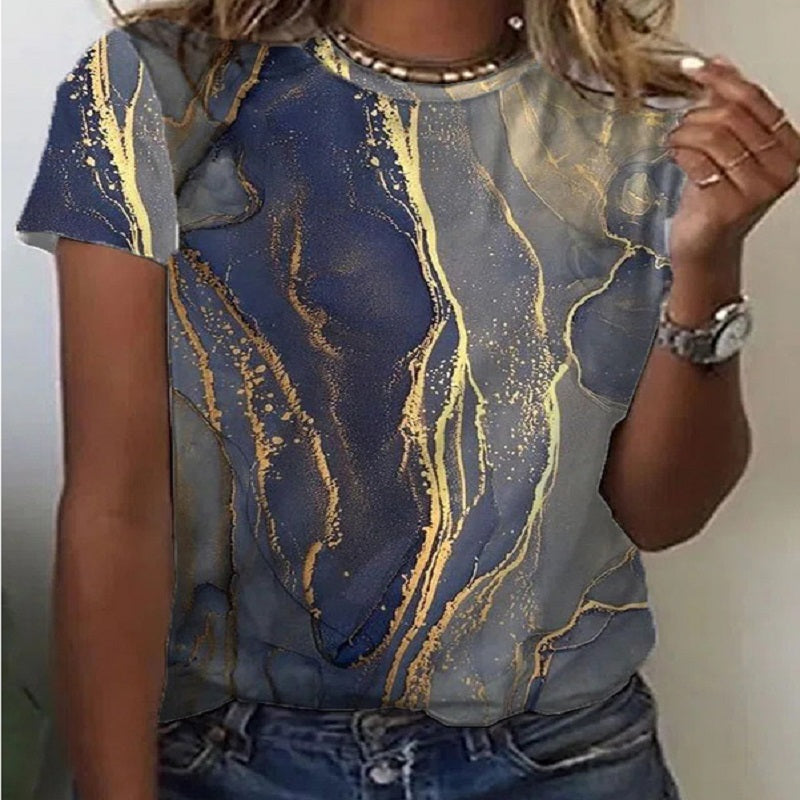 Macymars™ Elegant Fashionable Gilt Butterfly Print Women's T-Shirt