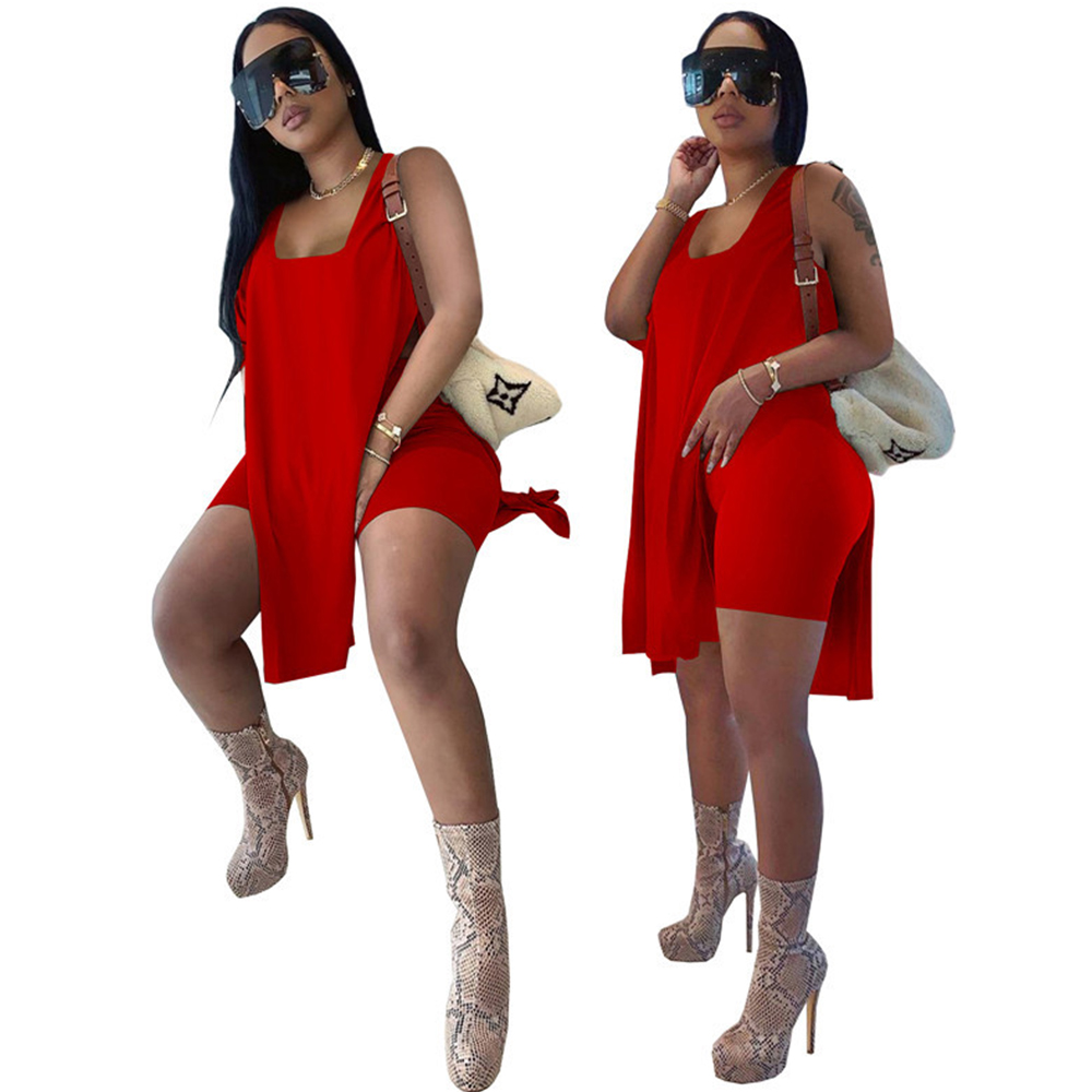 Macymars™ 2022 Summer Women Casual U-neck Sleeveless Two Piece T Shirts Shorts Set