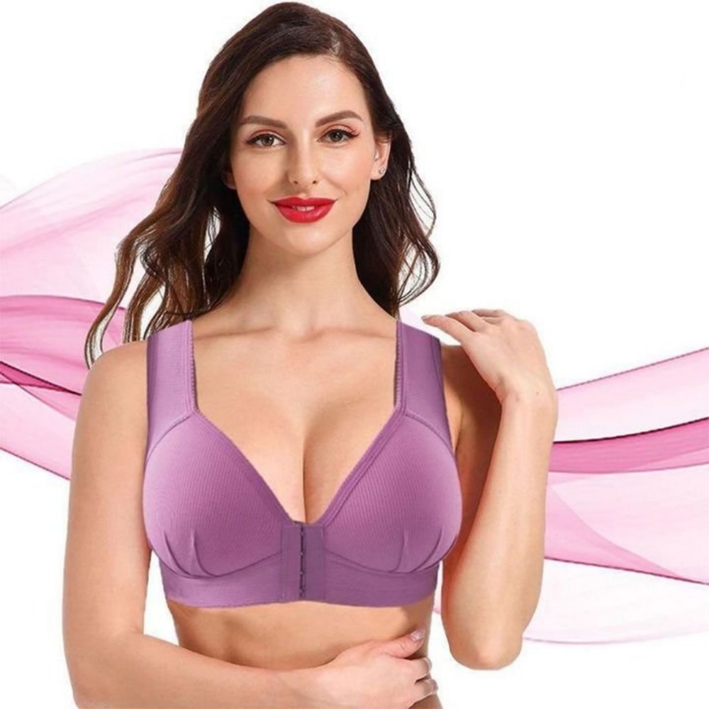Macymars™ Women's Cotton Plus Size Front Closure Elastic Push Up Comfort Bra