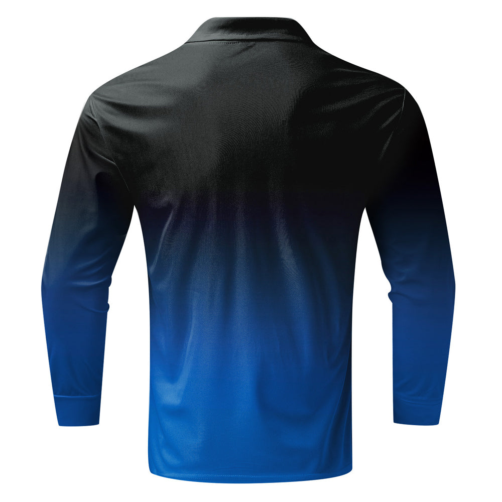 Macymars™ Men's Gradient Color Lapel Zipper Polo Shirt
