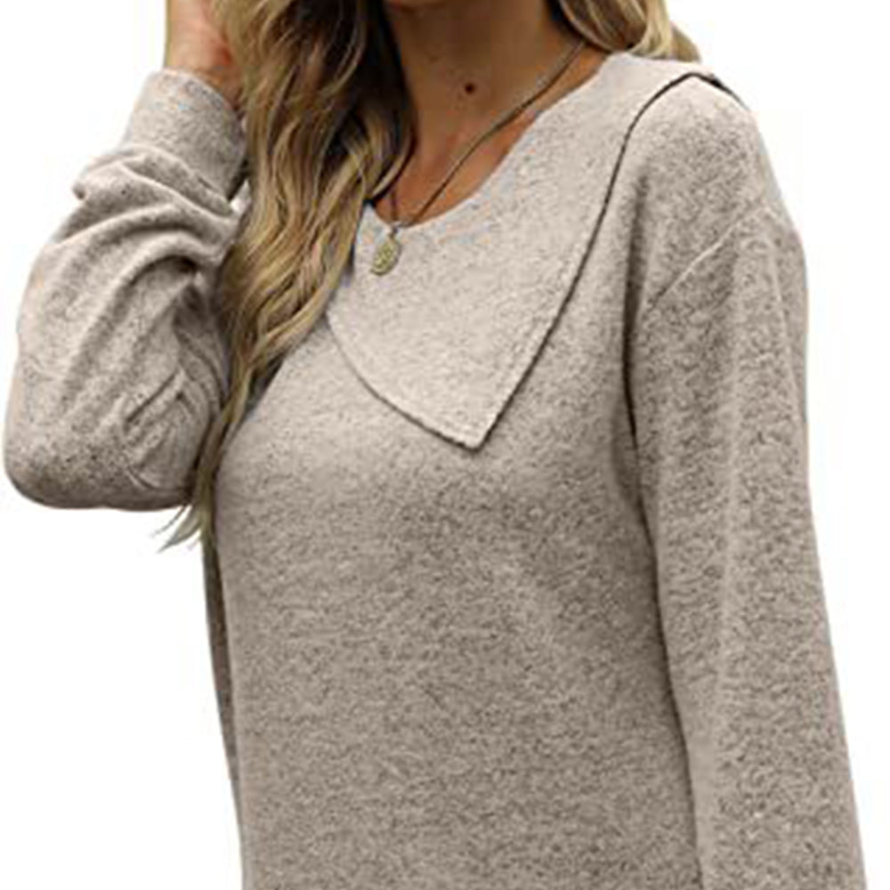 Macymars™ Women's Round Neck Button Long-sleeved Sweatshirt T-shirt