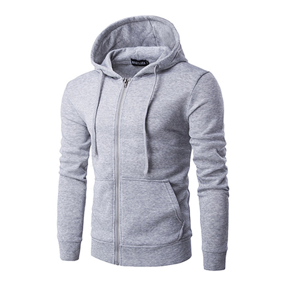 Macymars™ Men's Long Sleeve Solid Zip Hoodie