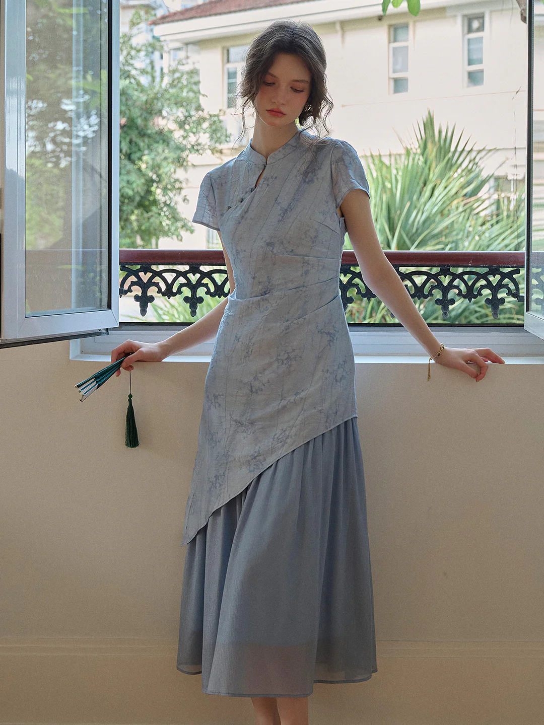 Mandarin Collar New Chinese Style Patchwork Dress