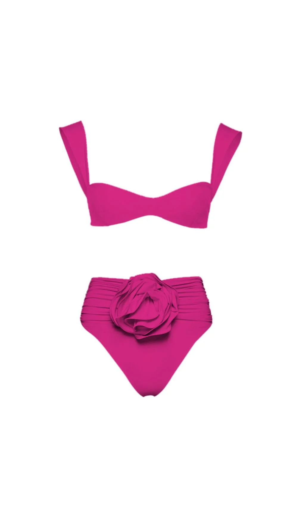 Rose Embellished Bikini Suit In Pink