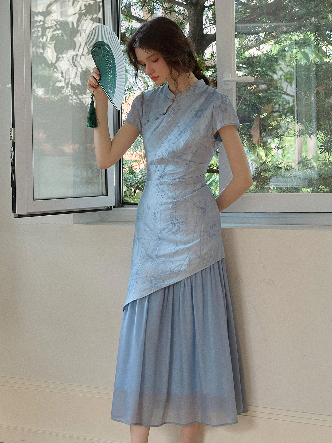 Mandarin Collar New Chinese Style Patchwork Dress