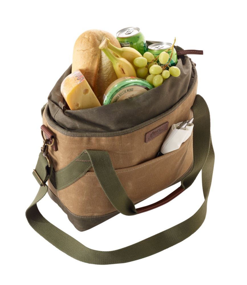 Insulated Waxed-Canvas Tote, Medium