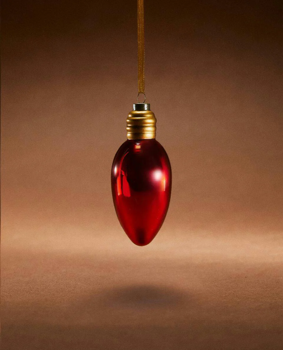 GLASS LIGHT BULB CHRISTMAS DECORATION